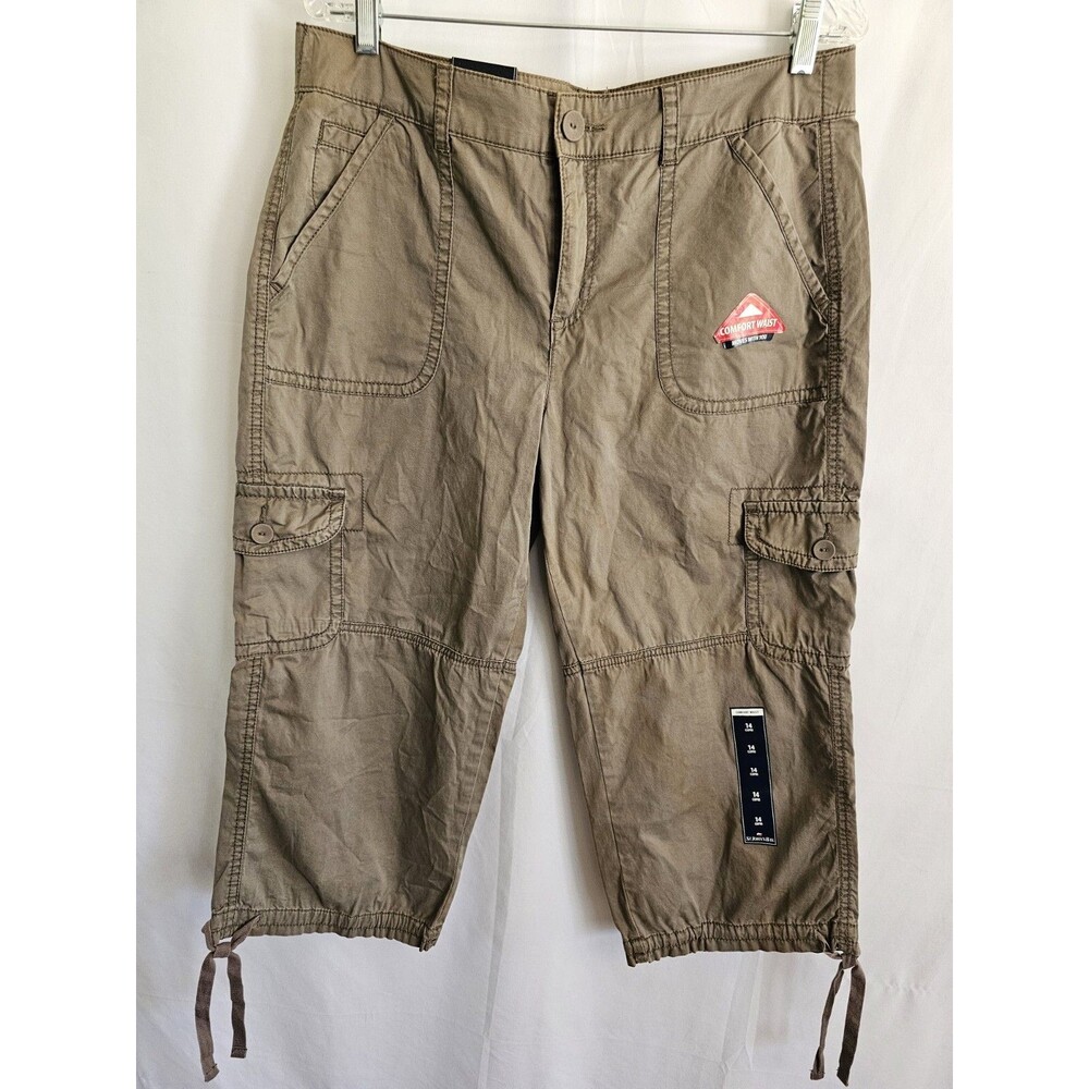 St. John's Bay Capri Women's Taupe Shadow Comfort Waist Size 14 ~NWT~